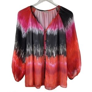 Shoshanna Silk Split-neck 3/4 Sleeve Tunic